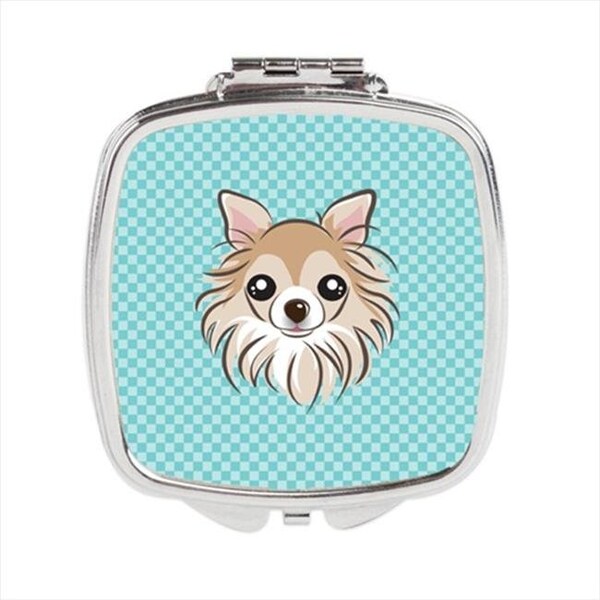 Carolines Treasures Carolines Treasures BB1189SCM Checkerboard Blue Chihuahua Compact Mirror; 2.75 x 3 x .3 In. BB1189SCM - main
